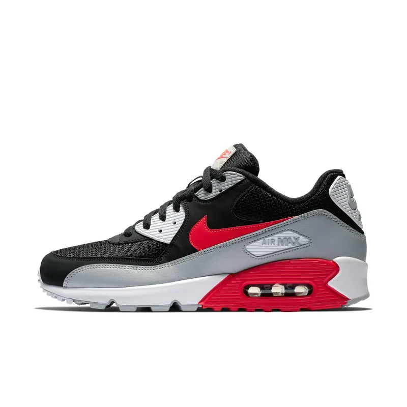 Nike Air Max 90 Black Bright Crimson Wolf Grey/Black-White-Bright Crimson (AJ1285-012)