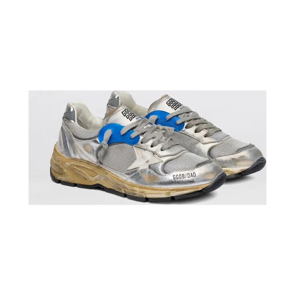 Golden goose Dad-Star Sneakers in Mesh and Used Laminated Leather Grey (GWF00884F00121170137)