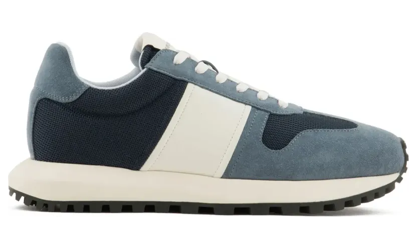 Emporio Armani Low-top sneakers met colourblocking – Blauw (X4X640XR102)