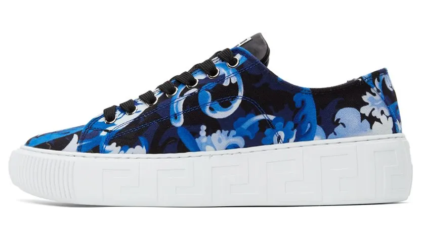 VERSACE Blue Baroccoflage Greca Low-Top 5U15P BLUE (DSU8404 1A00815) (3)