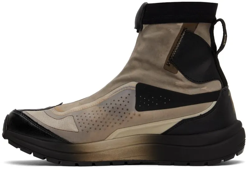 11 by Boris Bidjan Saberi Black & Taupe Salomon Edition Bamba2 High GTX Sneakers (218 11xS)