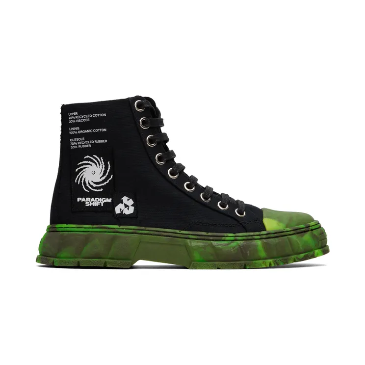 Virón Black & Green 1982 High Sneakers (1982-05-C-99S)