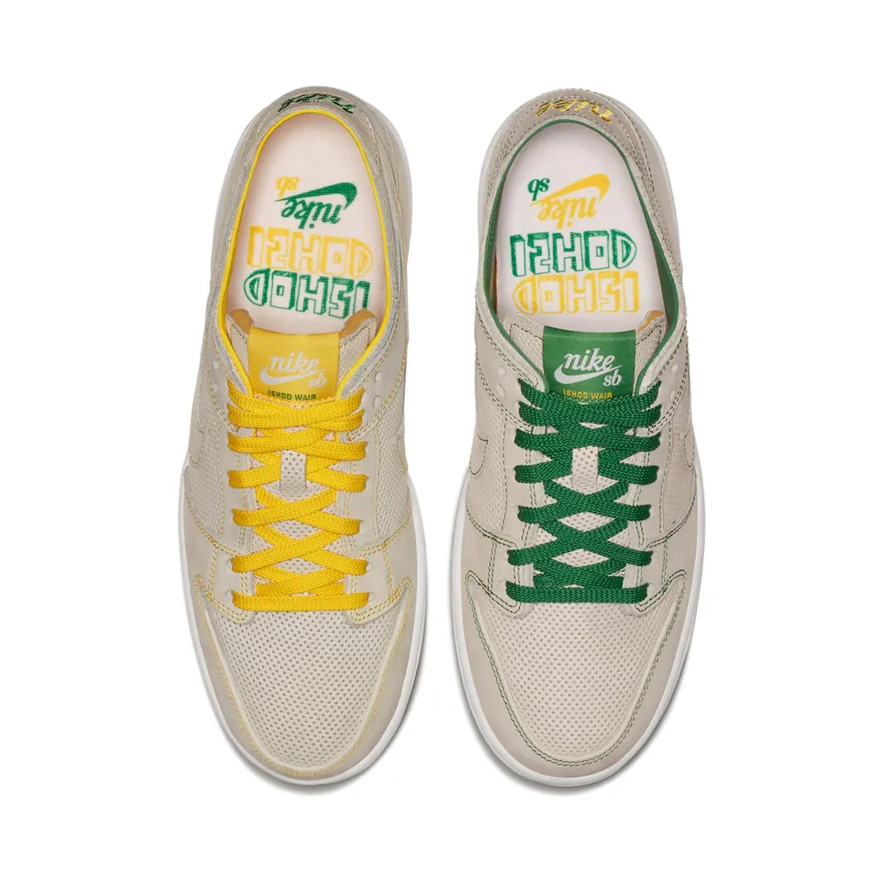 Nike SB Dunk Low Decon Ishod Wair Mismatch White/White-Aloe Green-Tour Yellow (AR1399-113)