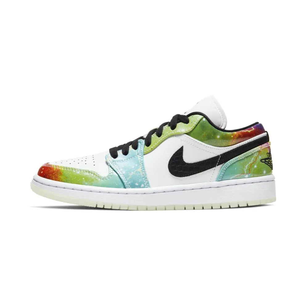 Jordan 1 Low Galaxy (W) Black/Multi-Color-White (CW7310-909)