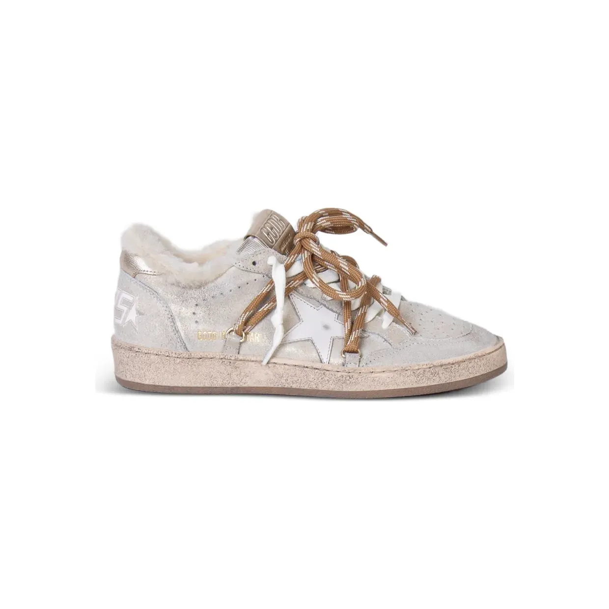Golden Goose Ball Star glanzende sneakers – Beige (GWF00117F008063)