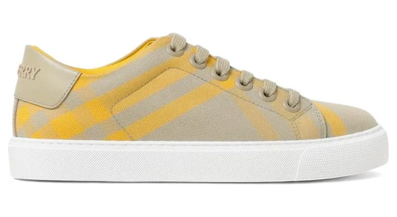 Burberry Checked Cotton Sneakers Yellow (8077381)