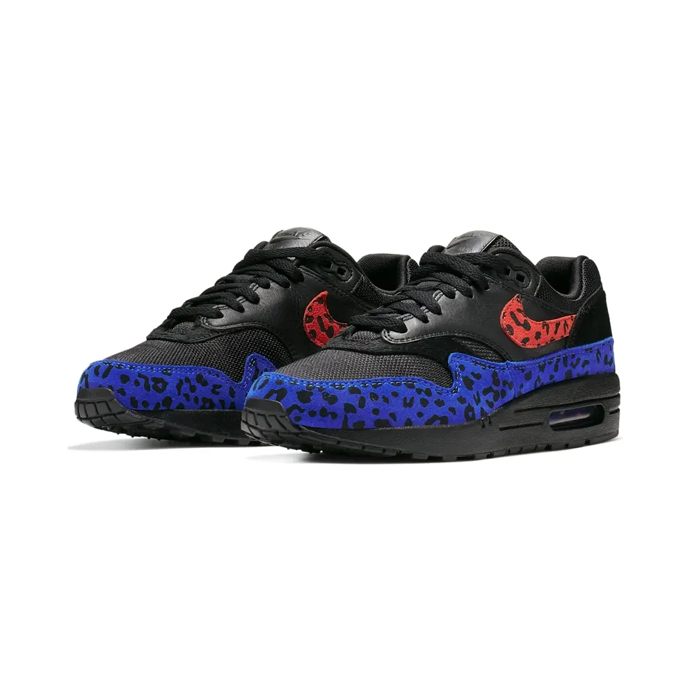 Nike Air Max 1 Black Leopard (W) Black/Red-Royal (BV1977-001)