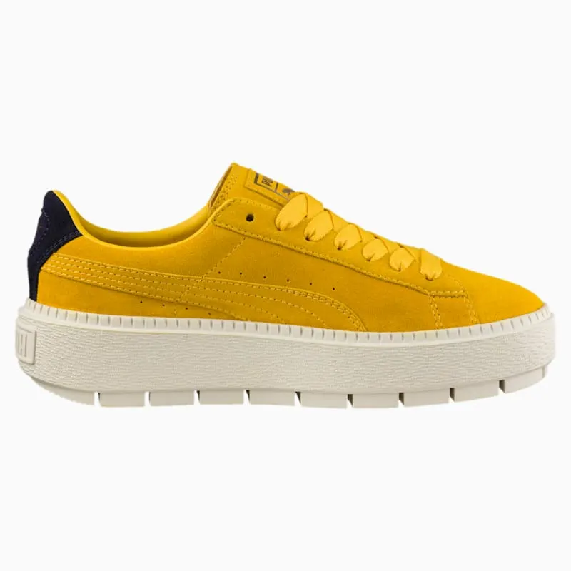 Puma Suede Platform Trace Bold Womens “Lemon / Evening Blue” (367066-03)