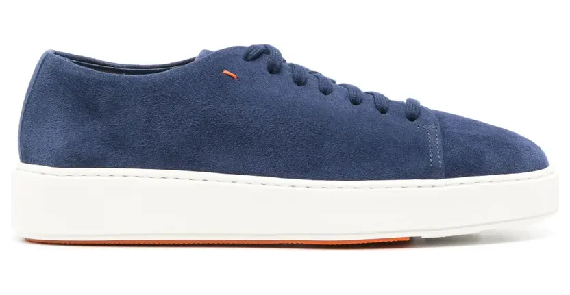 Santoni Sneakers aus Wildleder – Blau (WBCD60994BARTVLFU57)