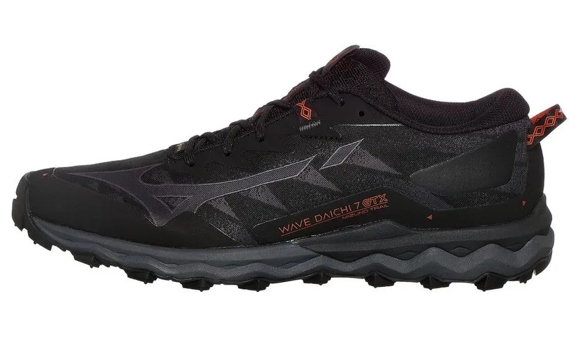 Mizuno Wave Daichi 7 GTX Black / Iron Gate / Mecca Orange (J1GJ225638)