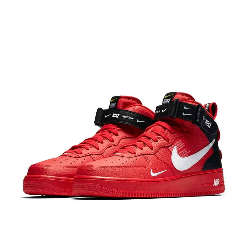 Nike Air Force 1 Mid Utility University Red University Red/White-Black-Tour Yellow (804609-605)