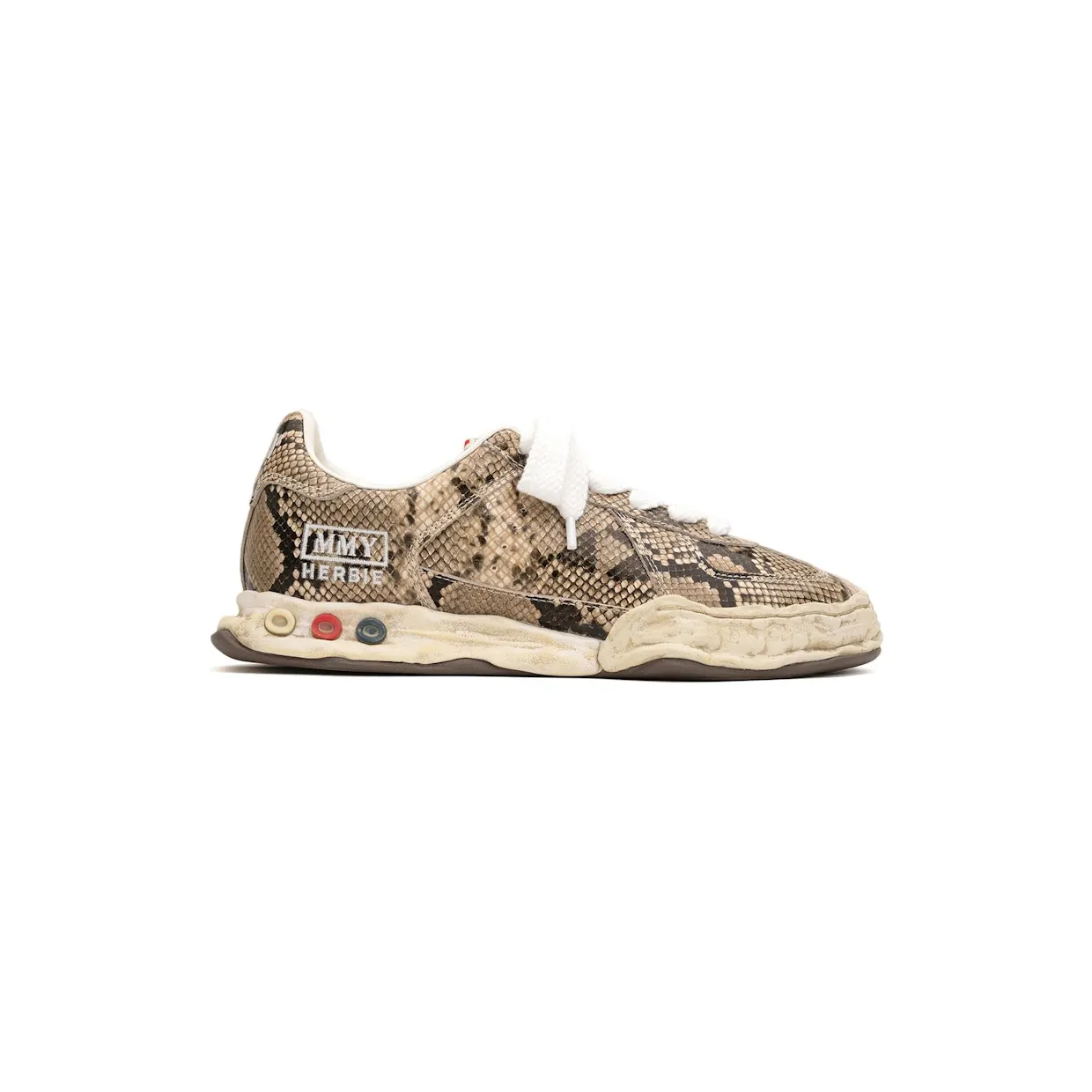 Maison Mihara Yasuhiro Herbie OG Sole Leather Low Python Printed Natural (A14FW718-NAT)