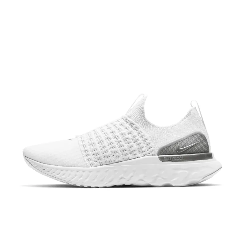 Nike React Phantom Run Flyknit 2 White Pure Platinum (W) White/White-Pure Platinum-Metallic Silver (CJ0280-100)