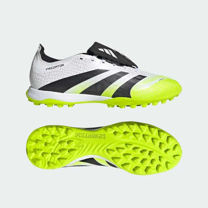 adidas Predator League Fold-Over Tongue TF Cloud White Core Black Lucid Lemon (JQ1072)