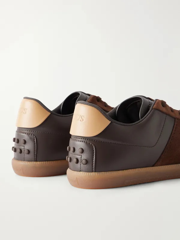 Tod’s Suede-Trimmed Leather Sneakers Dark brown (XXM68C0KP40RZZ) (5)