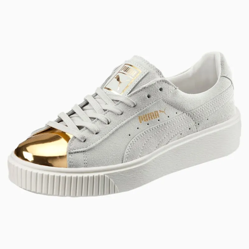 Puma Suede Platform Gold Gold (W) Gold/Star White Puma White (362222-01)