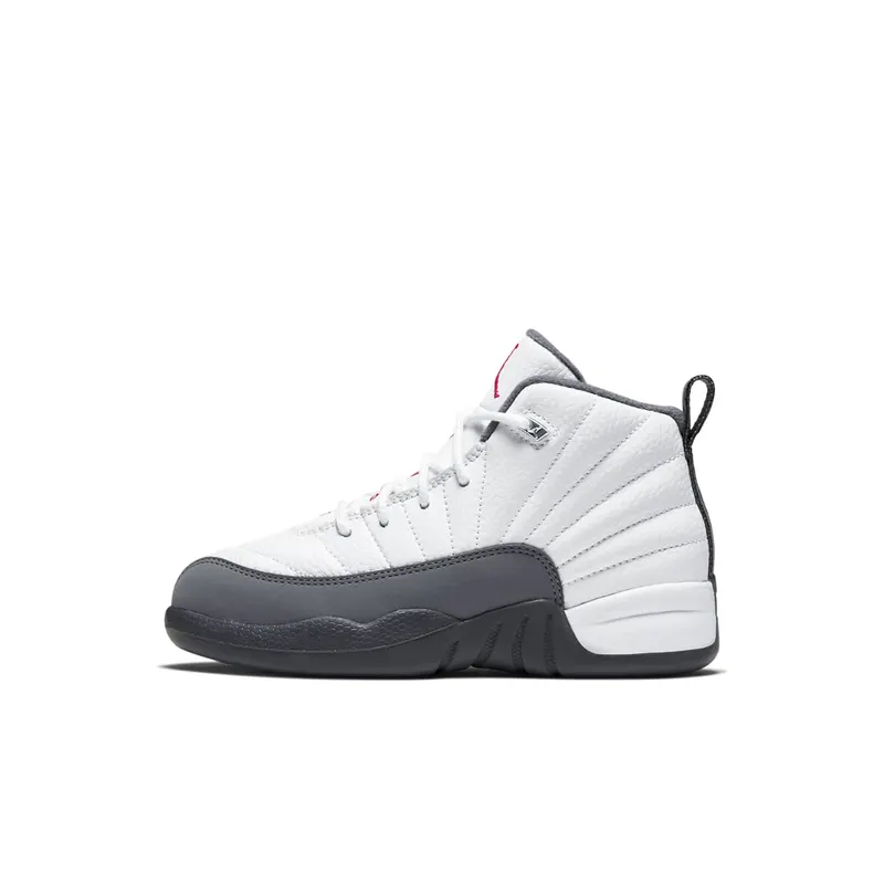 Jordan 12 Retro White Dark Grey (PS) White/Dark Grey-Gym Red (151186-160)