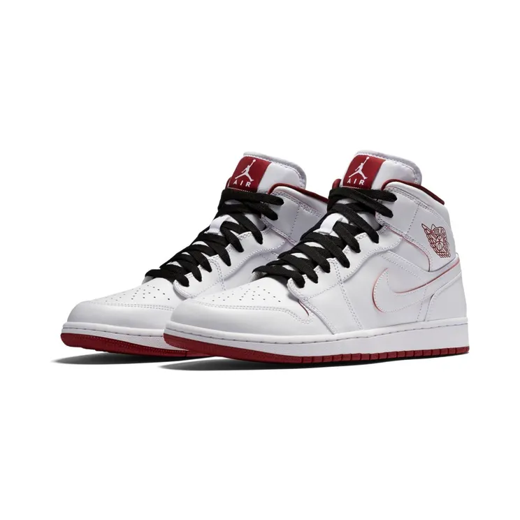 Air Jordan 1 Mid White Gym Red (554724-103)