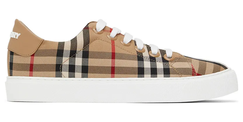Burberry Beige New Albridge Check Sneakers (8049777)