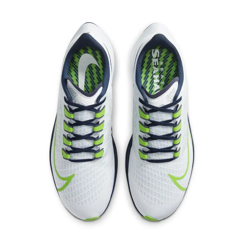 Nike Air Zoom Pegasus 37 Seattle Seahawks White/Pure Platinum-College Navy-Wolf Grey (CZ5462-100)