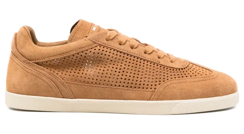 Kiton Geperforeerde leren sneakers – Beige (USSA397N0138204006)