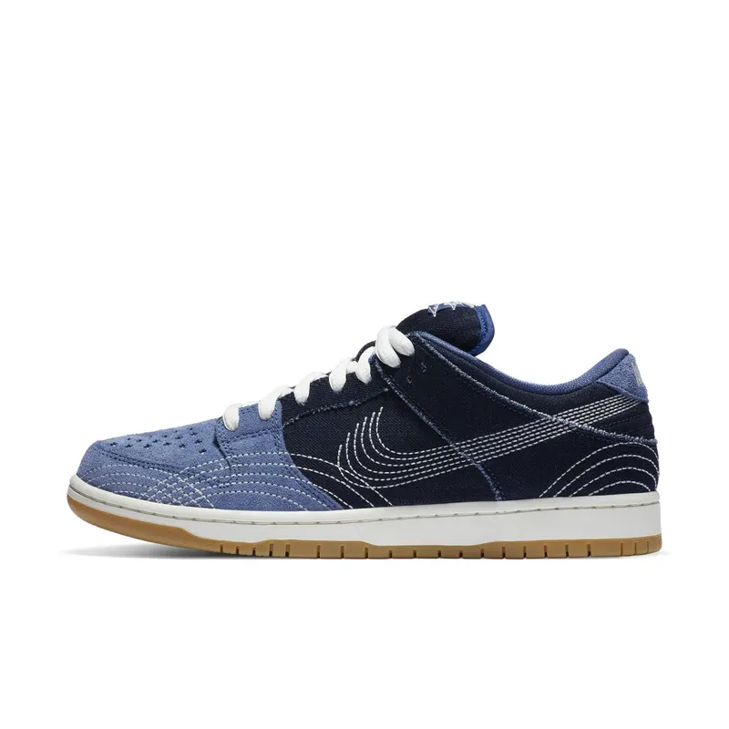 Nike SB Dunk Low Denim Sashiko Mystic Navy/Mystic Navy-Gum Light Brown-Sail (CV0316-400)