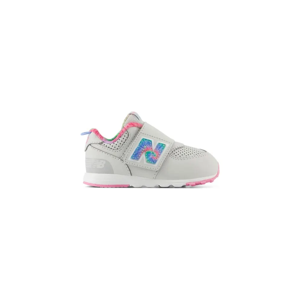 New Balance 574 Hook and Loop Grey Matter Signal Pink Tie-Dye (NW574KL)