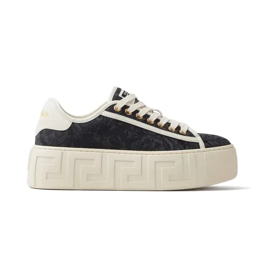 Versace Greca jacquard canvas platform “Black” (10223461A09449)