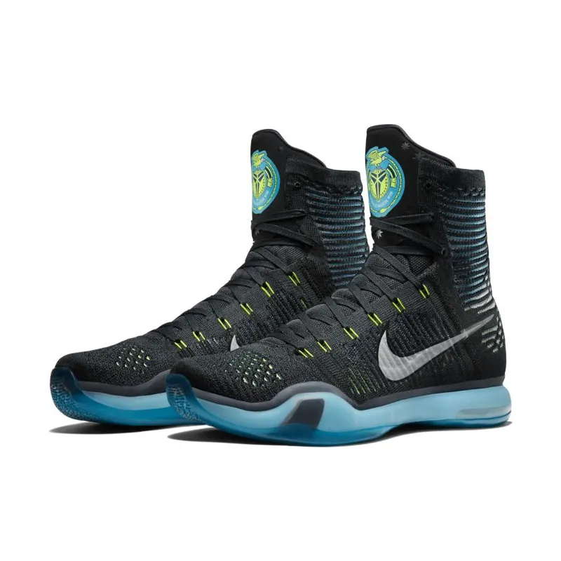 Nike Kobe 10 Elite Commander Black/Metallic Silver-Blue Lagoon-Volt (718763-004)