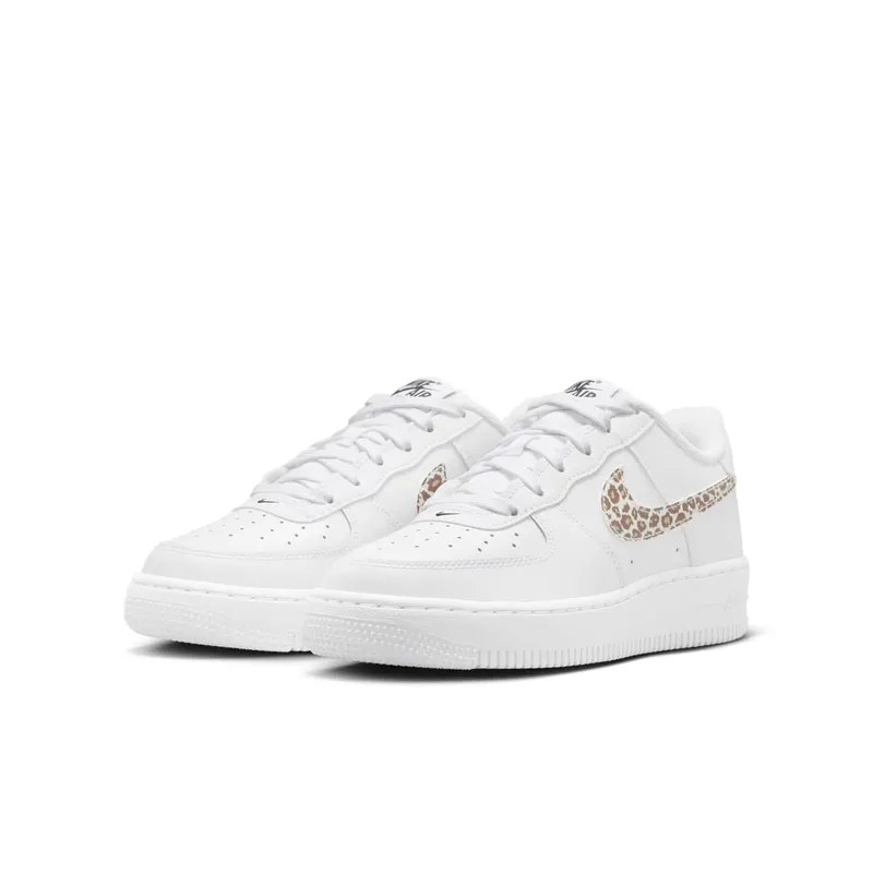 Nike Air Force 1 Low GS “White Leopard Swoosh” (IR0273-100)