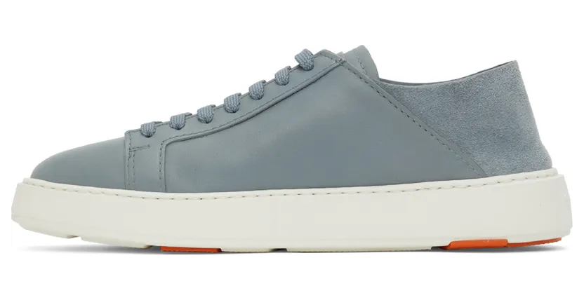 Santoni Blue Buffed Leather Sneakers (MBCD21630BARGOGAZ29) (3)