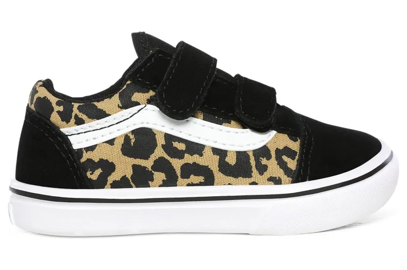 VANS Leopard Comfycush Old Skool V Peuterschoenen (Zwart)