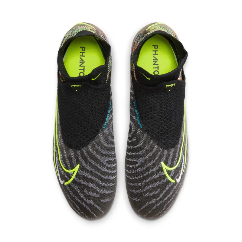 Nike Gripknit Phantom GX Elite Dynamic Fit Fusion FG Black White Blue Glow Volt (DV6973-071)