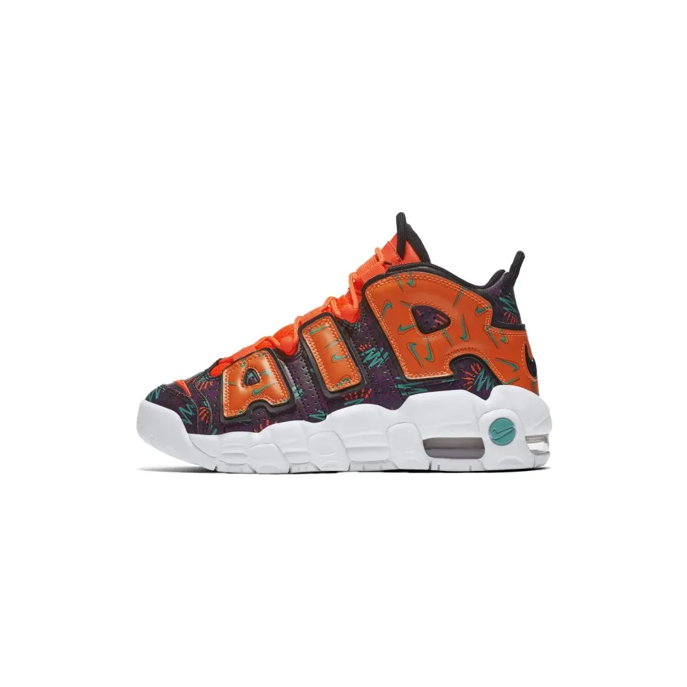 Nike Air More Uptempo What The 90s (GS) Total Orange/Black-Hyper Jade-Bordeaux (AT3408-800)