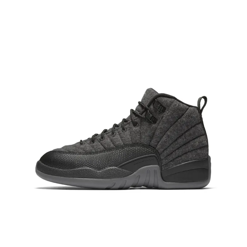 Jordan 12 Retro Wool (GS) Dark Grey/Metallic Silver-Black (852626-003)