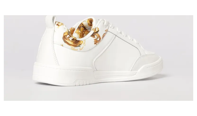 Versace Leather Sneakers with Baroque Print White (80YA3SD6ZPB85G03) (2)
