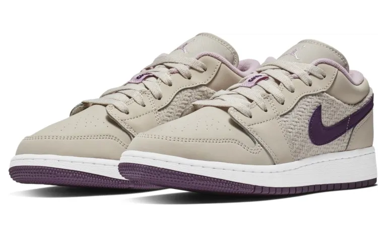 Air Jordan 1 Low’Night Purple’ GS Night Purple/Pro Purple-Desert Sand-Light Arctic Pink (554723-500)