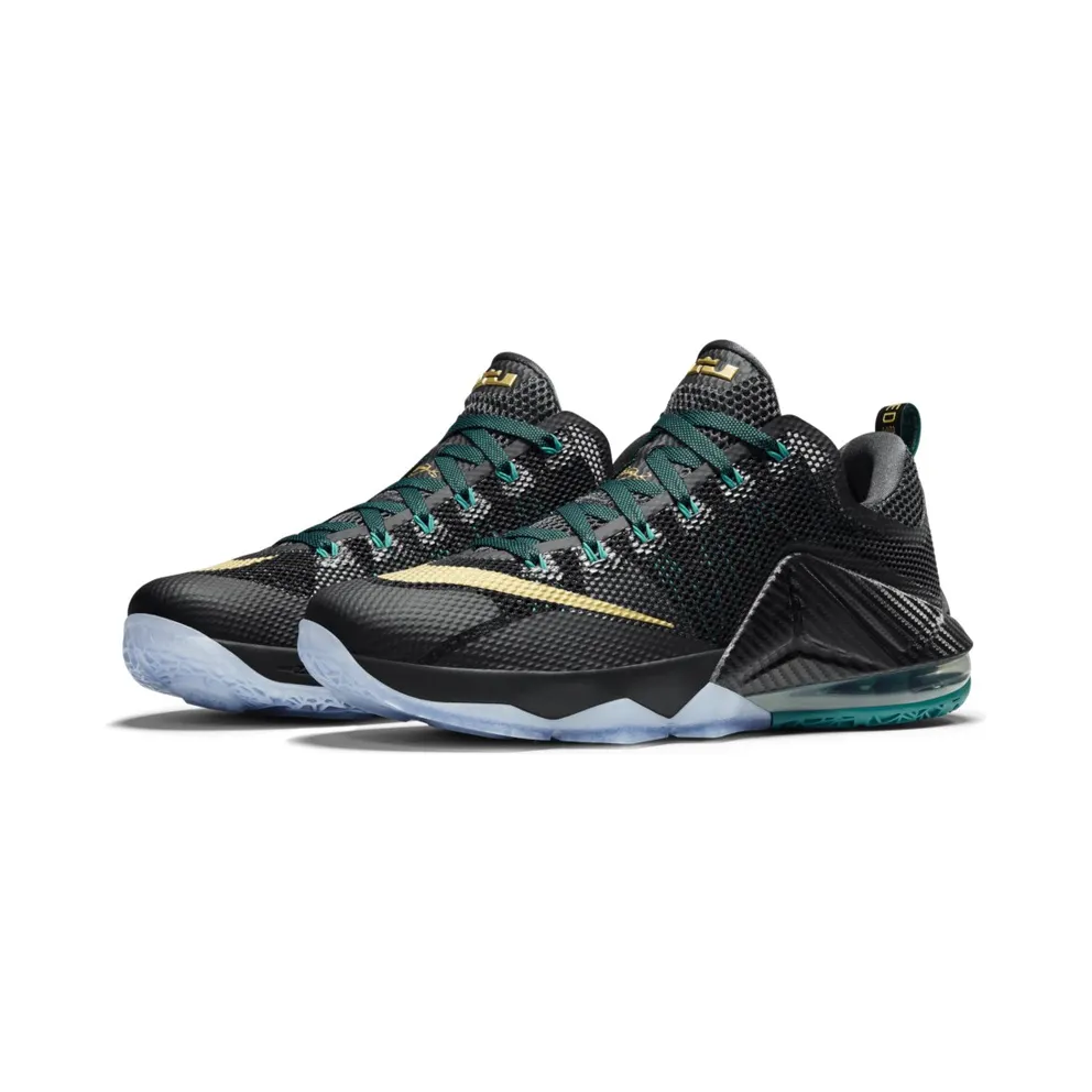 Nike LeBron 12 Low SVSM Black/Metallic Gold-Anthracite-Radiant Emerald (724557-070)