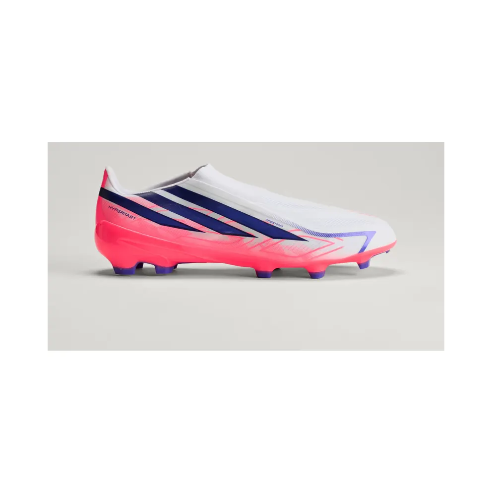 adidas F50 Hyperfast League Laceless Firm Ground Football Boots “Cloud White / Solar Purple / Solar Turbo” (KJ3415)