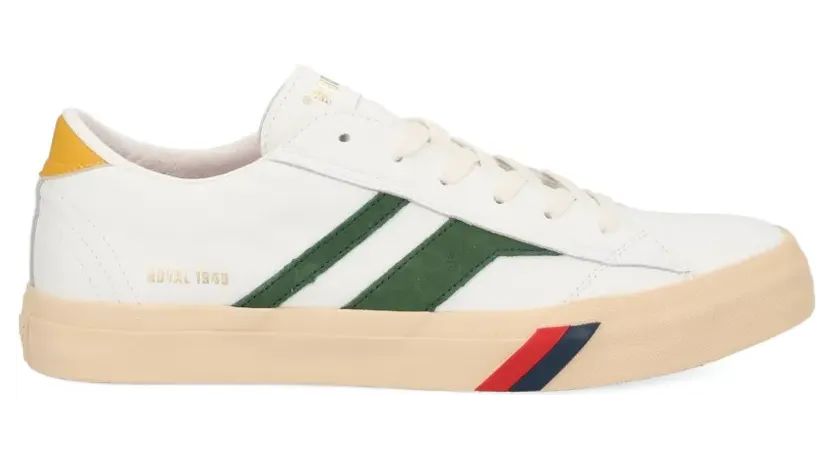 Pro-Keds Royal Classic leren gestreepte sneakers – Grijs (RC226SLMLSWH00007)