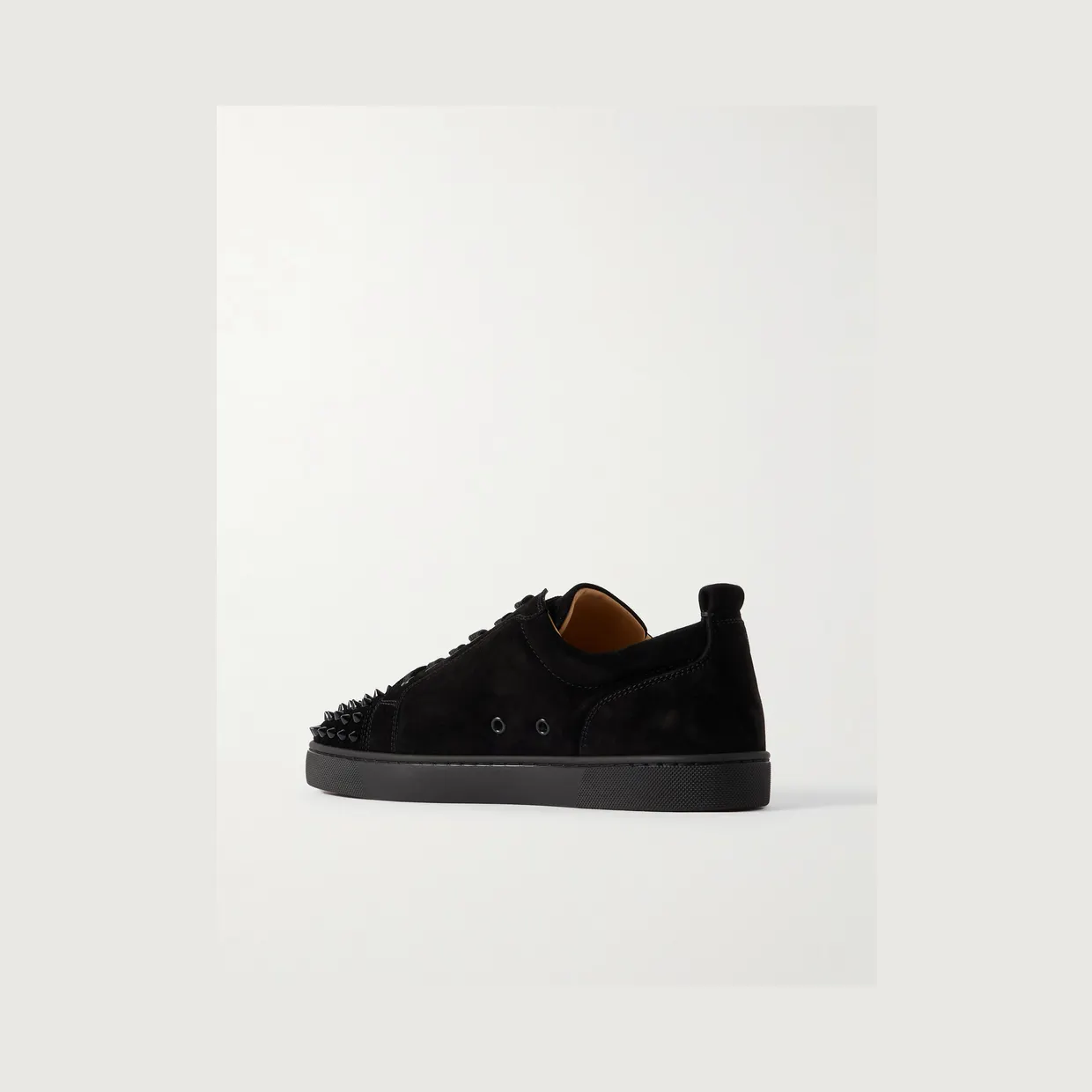Christian Louboutin Louis Junior Spikes Cap-Toe Suede Sneakers Black (3240423) (4)
