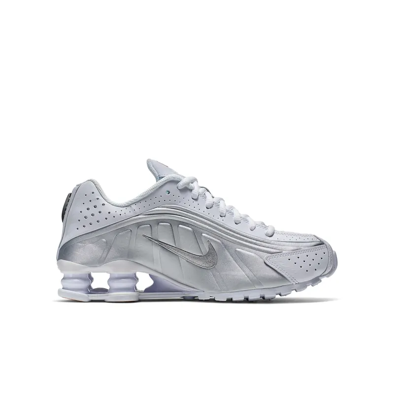 Nike Shox R4 White Metallic Silver (GS) (BQ4000-100)