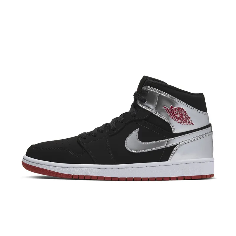 Jordan 1 Mid Johnny Kilroy Black/Gym Red-Metallic Silver (554724-057)