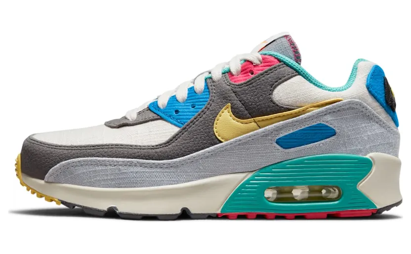 Nike Air Max 90 GS Multi “Phantom / Iron Grey / Rush Pink / Celery” (DN4415-001)