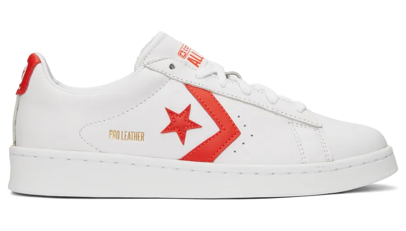 Converse Pro Leather-Low Top Weiß/Bright Poppy/Weiß (170756C)