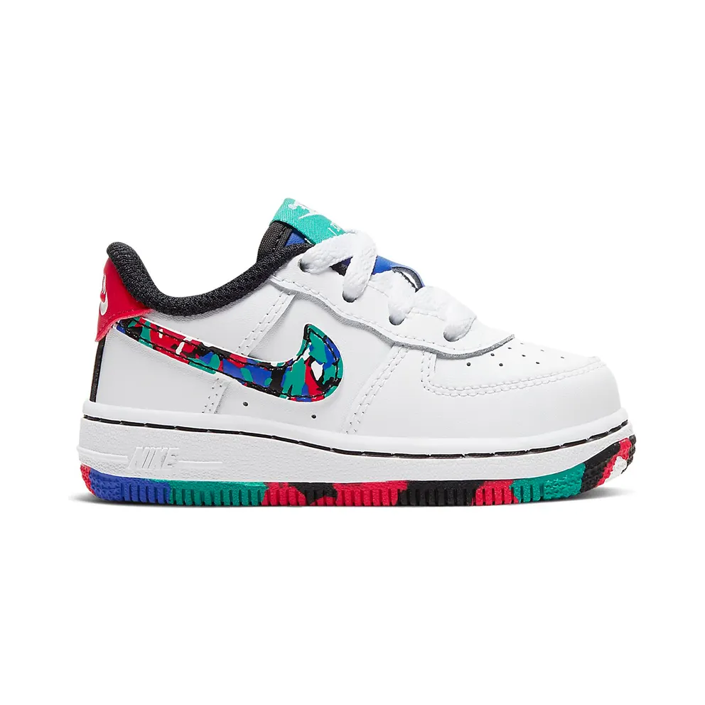 Nike Air Force 1 Low Crayon White Multi (TD) White/Hyper Blue-Neptune Green-Multi-Color (CU4635-100)
