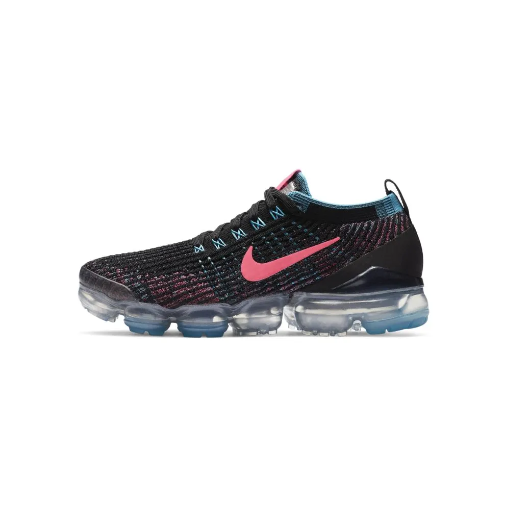 Nike Air VaporMax Flyknit 3 Black Baltic Blue Hyper Pink (W) Black/Baltic Blue-Metallic Silver-Hyper Pink (CZ7988-001)