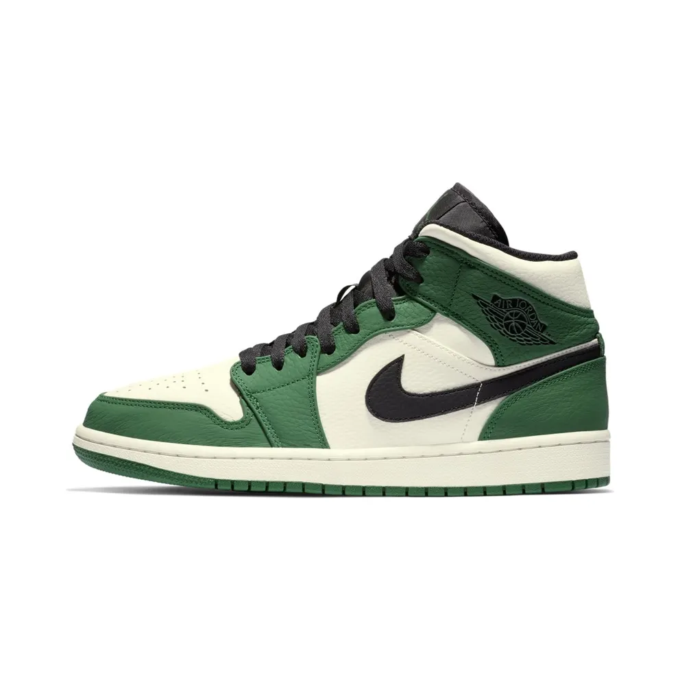 Jordan 1 Mid Pine Green Pine Green/Sail-Black (852542-301)