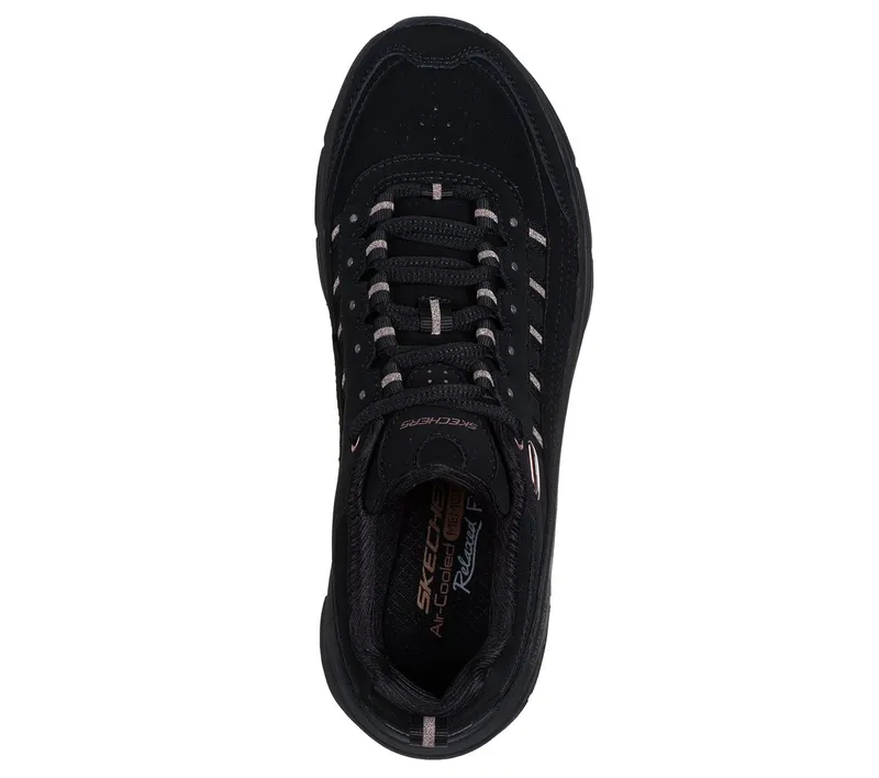 Skechers Relaxed Fit: D’Lux Walker 2.0 – Golden Step Sneaker Black/Roos Gold