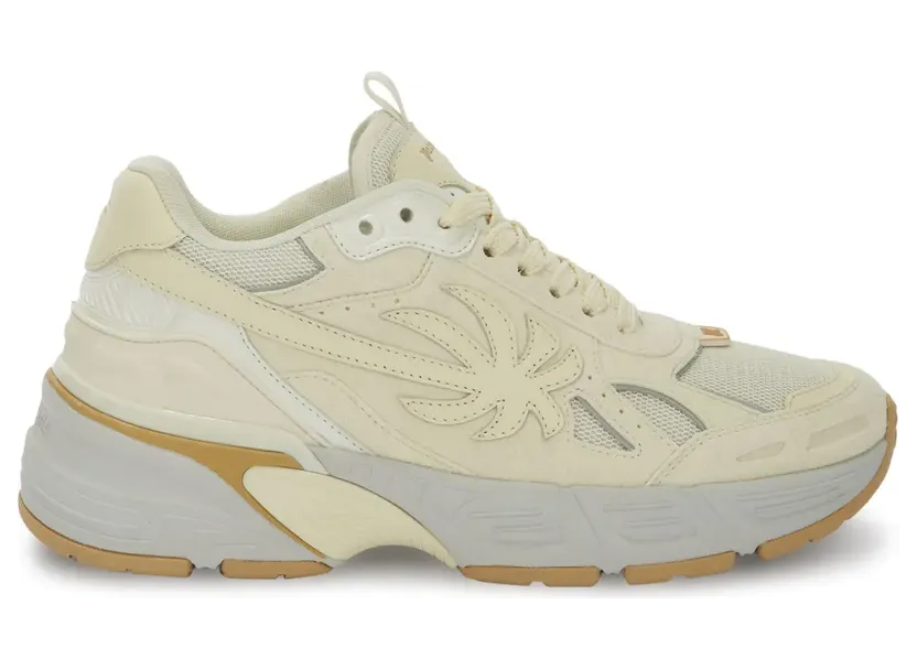 Palm Angels The Palm Runner leren sneakers – Beige (PMIA098S24LEA0016161)